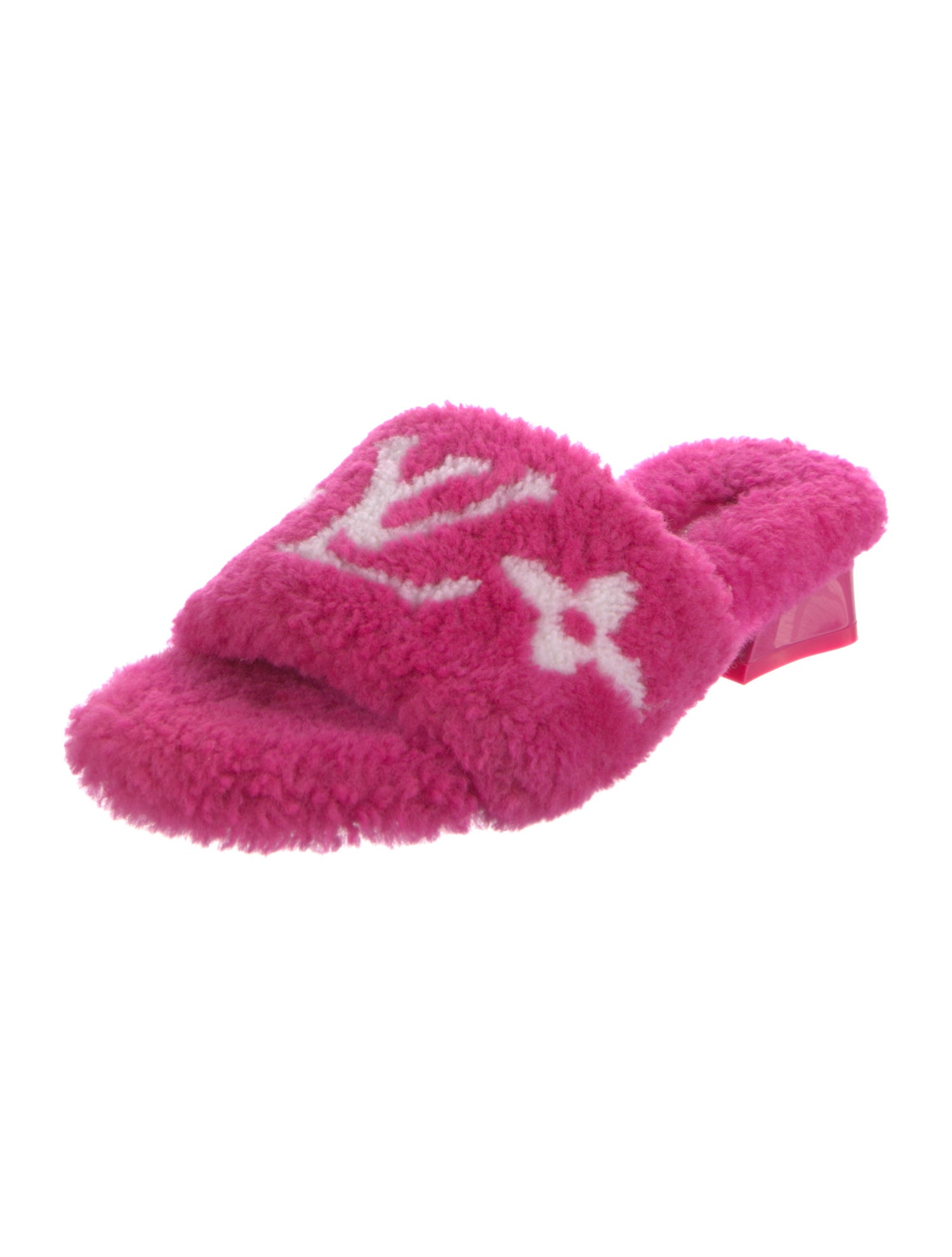 Louis Vuitton Shearling Printed Slides